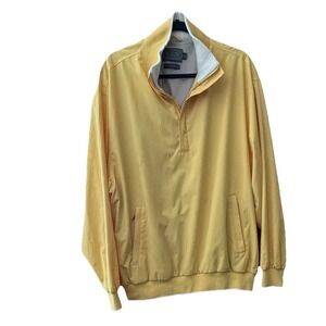 Talbots Mens Quarter Zip Yellow Jacket XL Casual Golf Walking Tennis Pickle Ball
